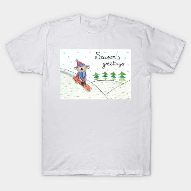 skiiing koala T-Shirt by Charlotsart